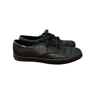 Keds black faux‎ leather sneakers. Size 5